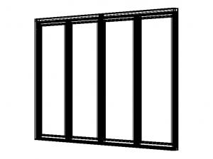 Aluminium Bifold Door 4 Panels 3D Model