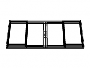 Aluminium Sliding Window 4 Panels 3D Model