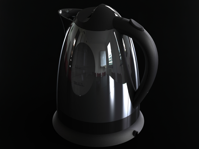 1L Silver Electric Kettle Modelo 3D .c4d .max .obj .3ds .fbx .stl .blend 
