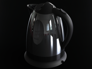 1L Silver Electric Kettle 3D Model