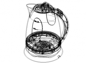 1L Silver Electric Kettle Modelo 3D