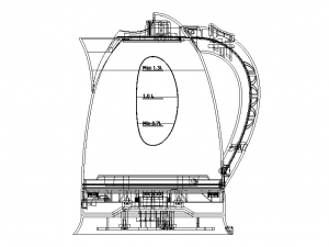 1L Silver Electric Kettle Modelo 3D