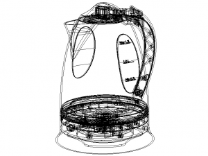 1L Silver Electric Kettle Modelo 3D
