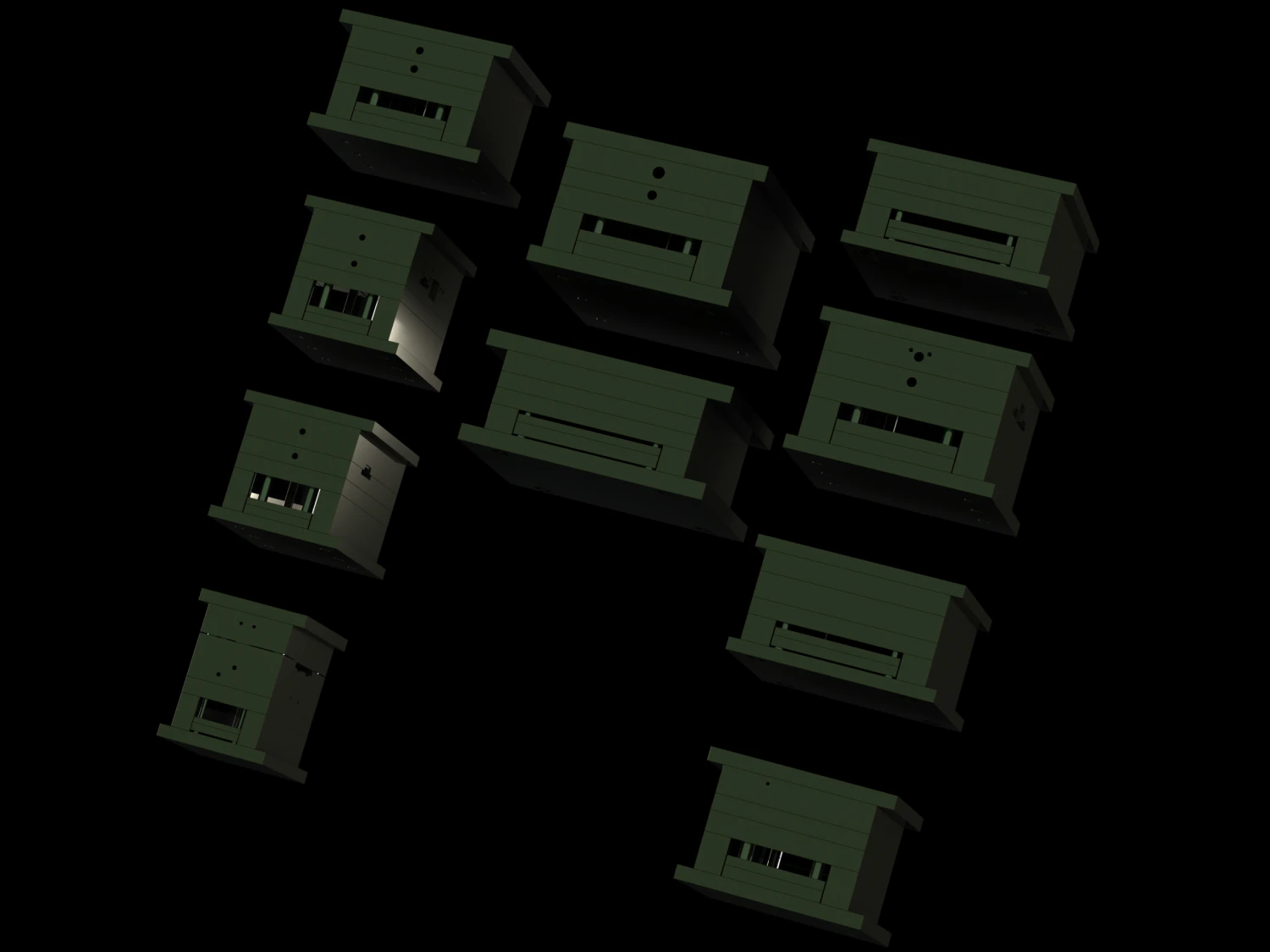 Standard Plastic Mold Base Sets 3D Model .c4d .max .obj .3ds .fbx .stl .blend 