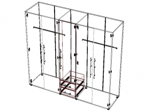 Clear Modular Wardrobe 2 m 3D Model