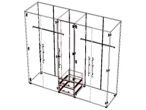 Clear Modular Wardrobe 2 m 3D Model