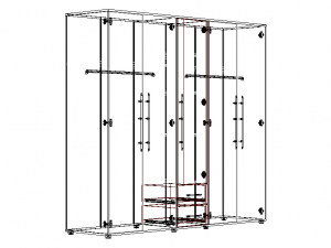 Clear Modular Wardrobe 2 m 3D Model