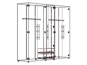 Clear Modular Wardrobe 2 m 3D Model