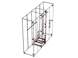 Clear Modular Wardrobe 2 m 3D Model