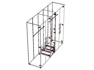 Clear Modular Wardrobe 2 m 3D Model