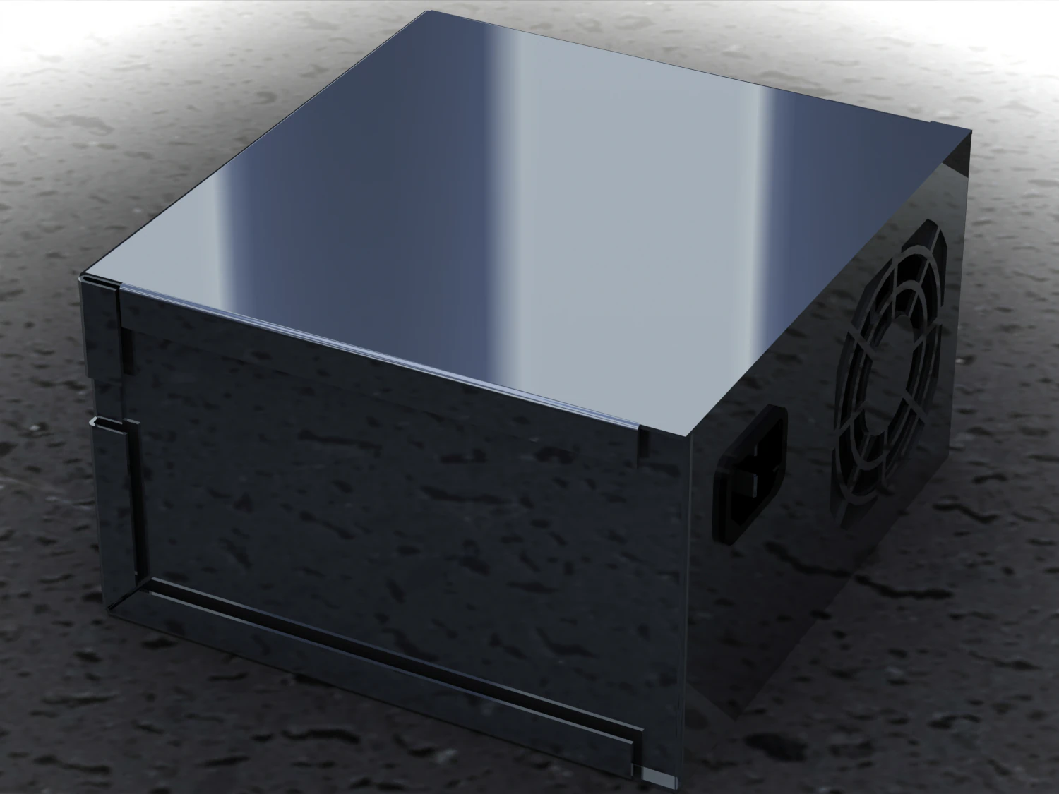 PC Power Supply Case 3D Model .c4d .max .obj .3ds .fbx .stl .blend 