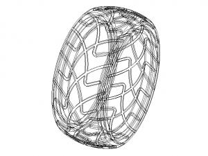 X-Pattern Radial Tires 26 mm 3D Model