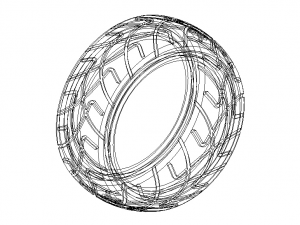 X-Pattern Radial Tires 26 mm 3D Model