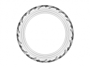 X-Pattern Radial Tires 26 mm 3D Model