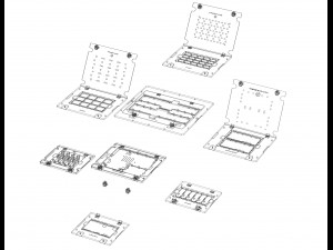 Standard Aluminium PCB Router Fixture Modello 3D