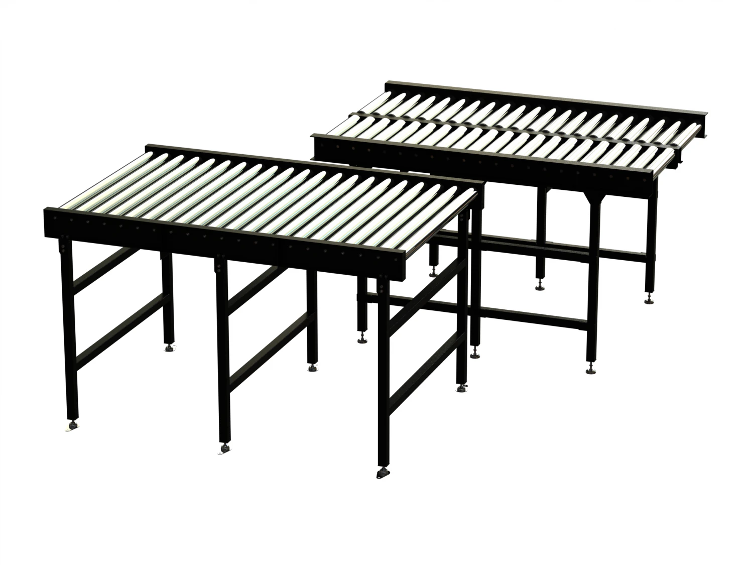 Free Roller Conveyor 3D Model .c4d .max .obj .3ds .fbx .stl .blend 