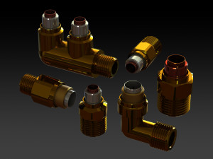 Brass Truck Fittings Set 3D मॉडल