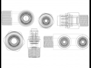 Brass Truck Fittings Set Modello 3D
