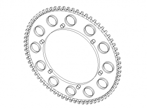 Steel Rear Sprocket for Go Kart 70 T 3D 모델