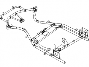 Chassis Frame Design of Go-Kart Vehicle 3D Model
