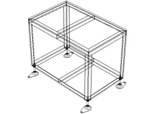 Angle Iron Table Frame 3D Model