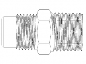 Parker Male Connector 48F Series 3D 模型