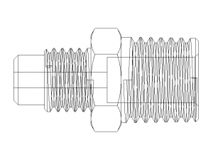 Parker Male Connector 48F Series 3D 模型