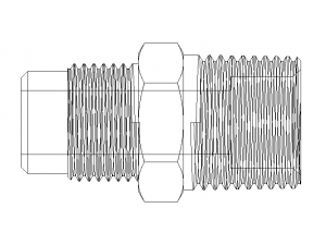 Parker Male Connector 48F Series 3D 模型