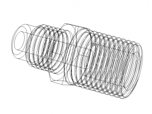 Parker Male Connector 48F Series 3D 模型