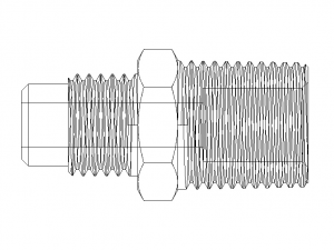 Parker Male Connector 48F Series 3D 模型