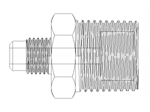 Parker Male Connector 48F Series 3D 模型