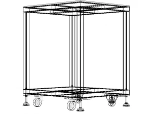 Mobile Steel Workbench WL67 3D Model