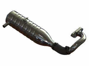 Aluminium Tuned Pipe W Exhaust Manifold Set Modelo 3D