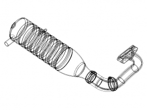 Aluminium Tuned Pipe W Exhaust Manifold Set Model 3D