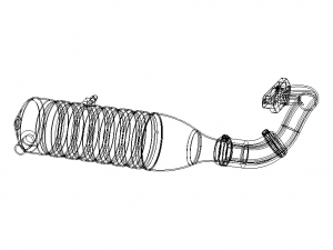 Aluminium Tuned Pipe W Exhaust Manifold Set Model 3D