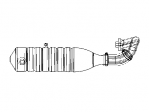 Aluminium Tuned Pipe W Exhaust Manifold Set Model 3D