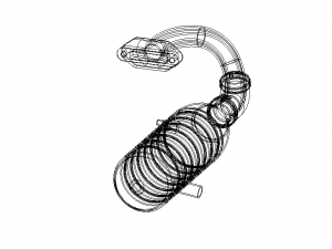 Aluminium Tuned Pipe W Exhaust Manifold Set Model 3D