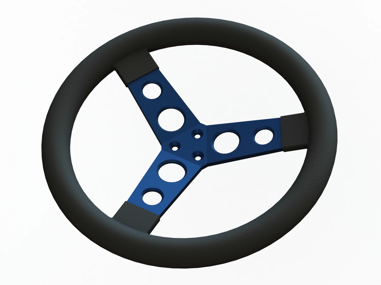 Custom Steering Wheel 3 Spoke for Go Kart 3D Model .c4d .max .obj .3ds .fbx .stl .blend 