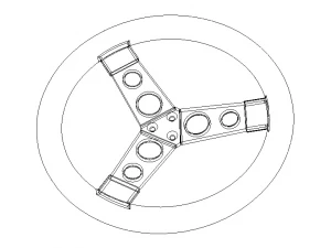Custom Steering Wheel 3 Spoke for Go Kart 3D Model