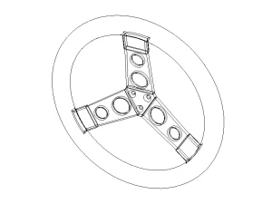 Custom Steering Wheel 3 Spoke for Go Kart 3D Model