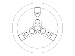 Custom Steering Wheel 3 Spoke for Go Kart 3Dモデル