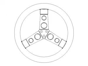 Custom Steering Wheel 3 Spoke for Go Kart 3D Model