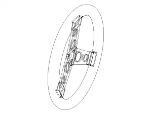 Custom Steering Wheel 3 Spoke for Go Kart 3D Model