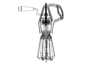 Hand Whisk Egg Beater Mixer 3D मॉडल