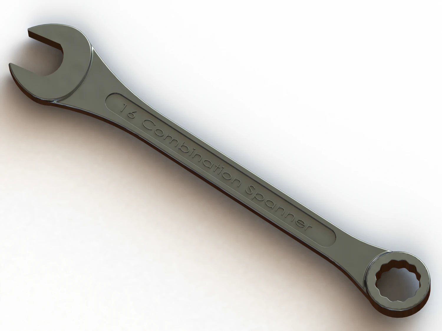 Metric Combination Spanner 16 mm 3D Model .c4d .max .obj .3ds .fbx .stl .blend 