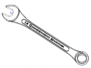 Metric Combination Spanner 16 mm 3D Model