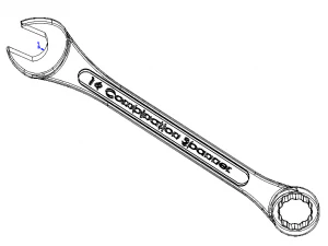 Metric Combination Spanner 16 mm 3D Model