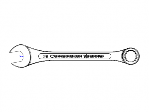 Metric Combination Spanner 16 mm 3D Model