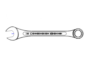 Metric Combination Spanner 16 mm 3D Model