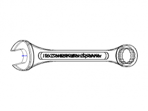 Metric Combination Spanner 16 mm 3D Model